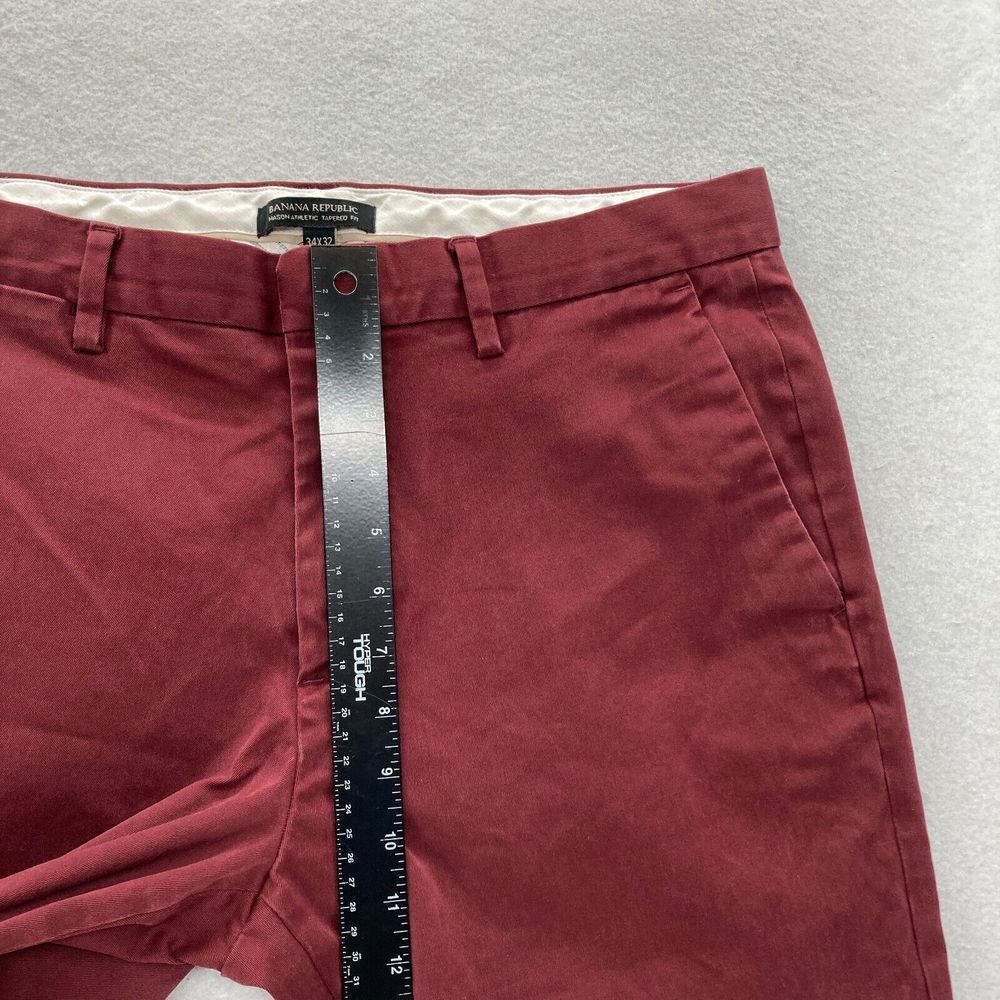 Banana Republic Mason Rapid Movement Chino Mens 34x32 Red Stretch Tapered Fit - Picture 8 of 13